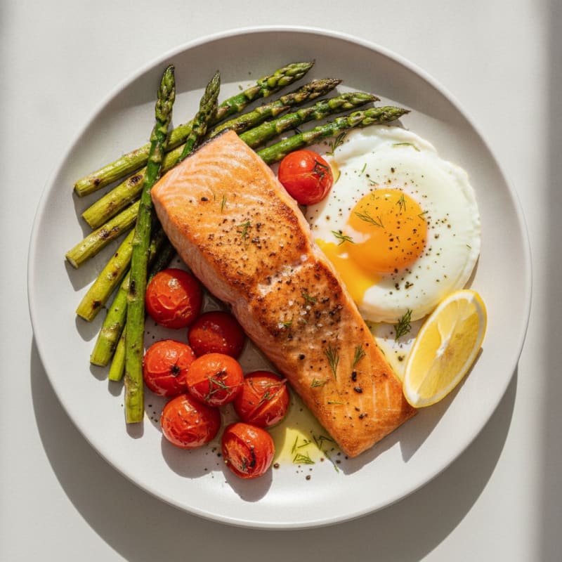 Baked Salmon and Roasted Vegetables