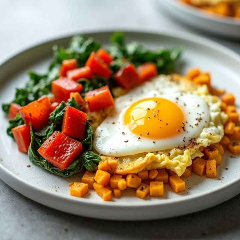 Protein-Packed Egg White Scramble with Sweet Potato Hash