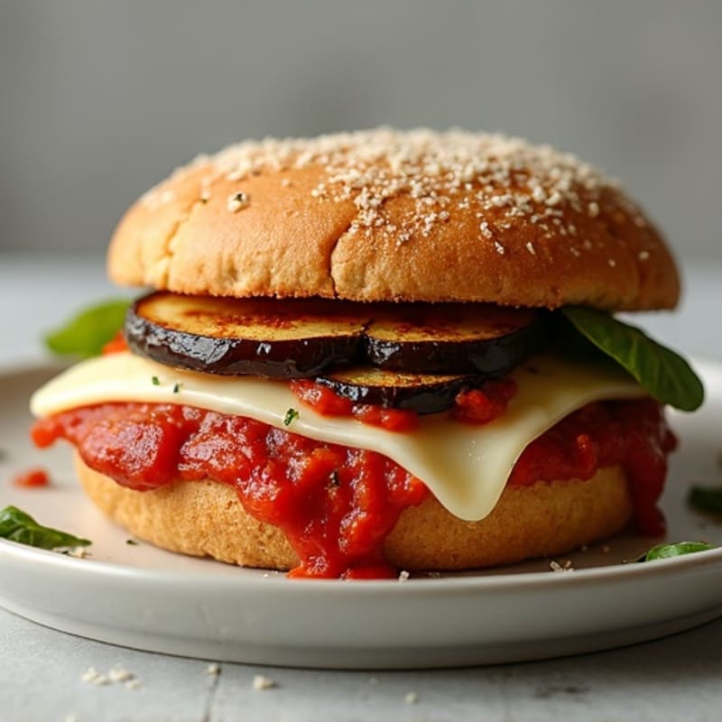 Crispy Baked Eggplant Parmesan Sandwich