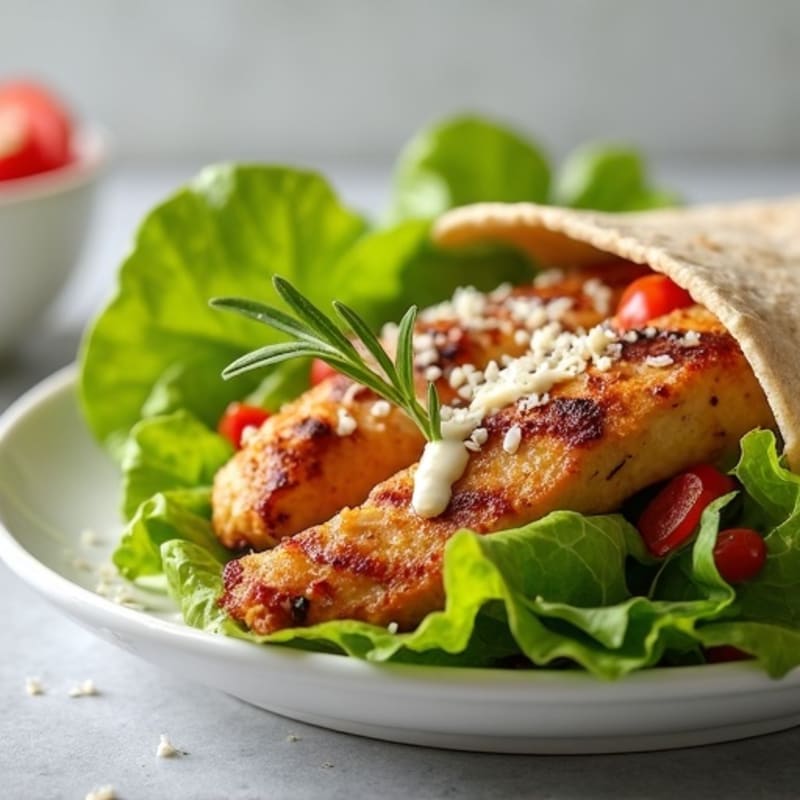 Smoky Grilled Chicken Caesar Wrap with Crisp Romaine