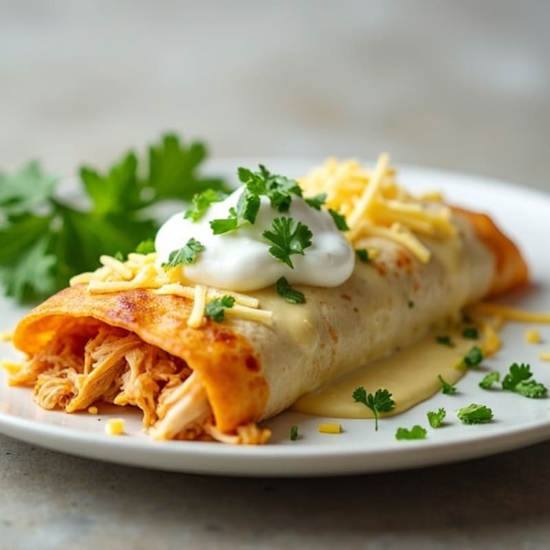 Creamy Green Chile Chicken Enchiladas