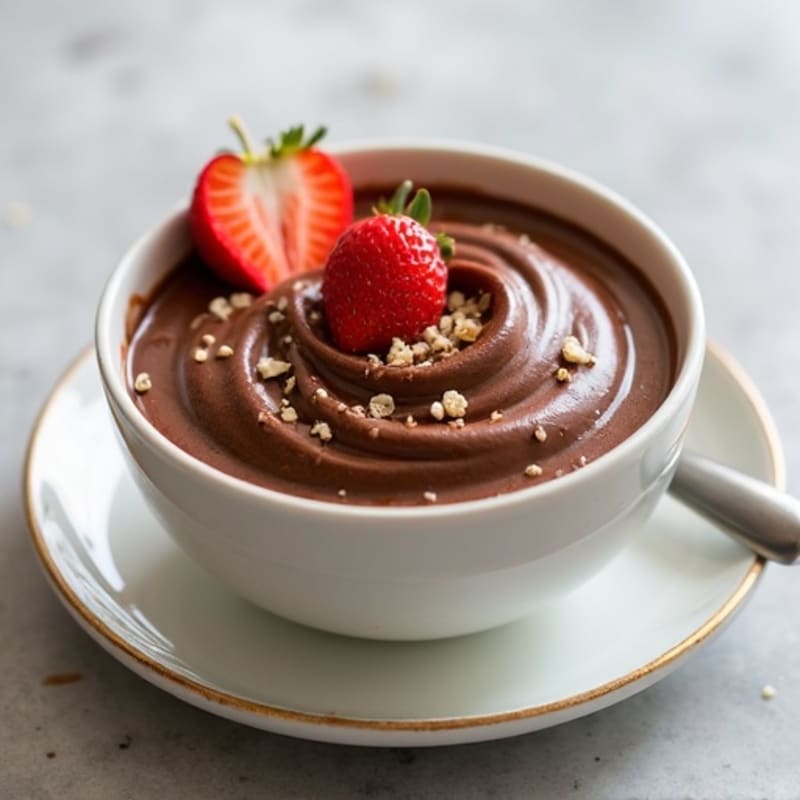 Silky Chocolate Protein Pudding with Almond Butter
