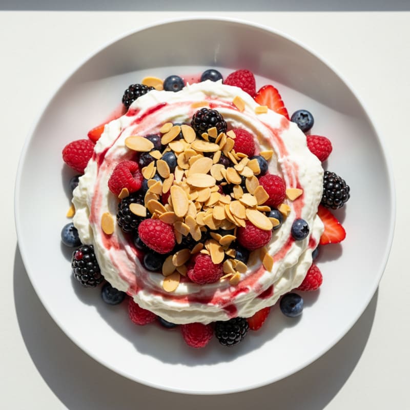 Silky Greek Yogurt Protein Mousse with Mixed Berries