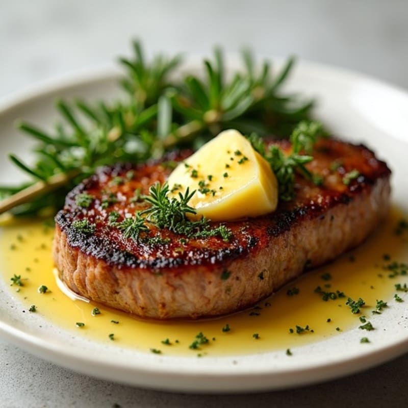 Herb-Crusted Pan-Seared Steak with Garlic Butter