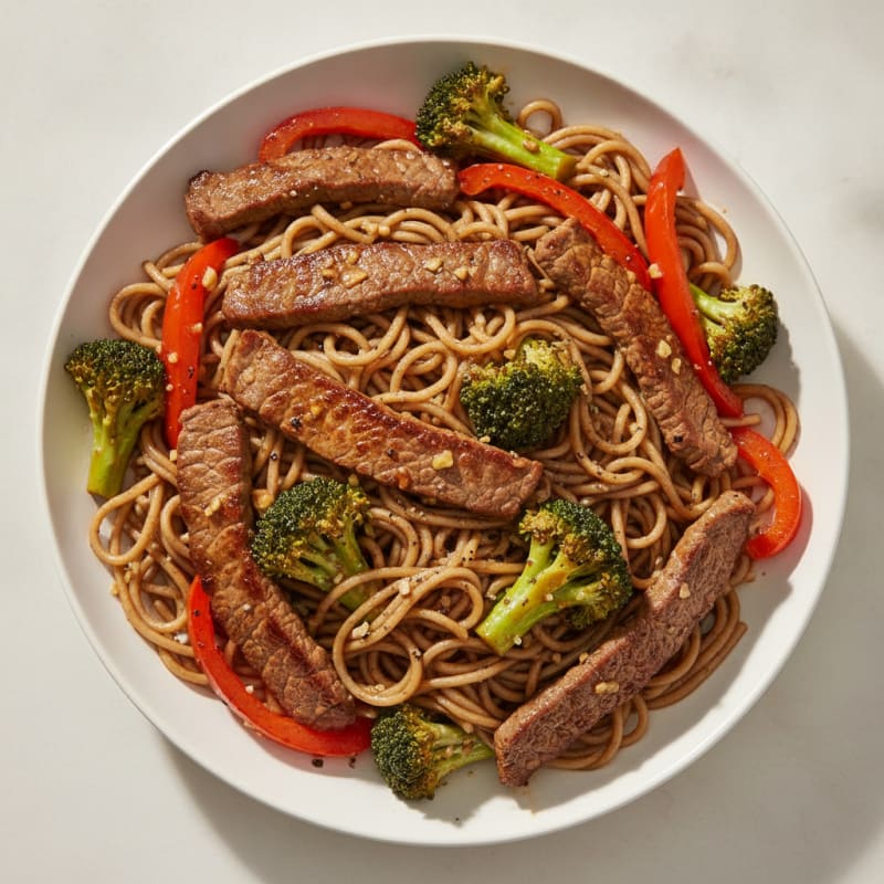 Garlic Beef Noodle Stir-Fry