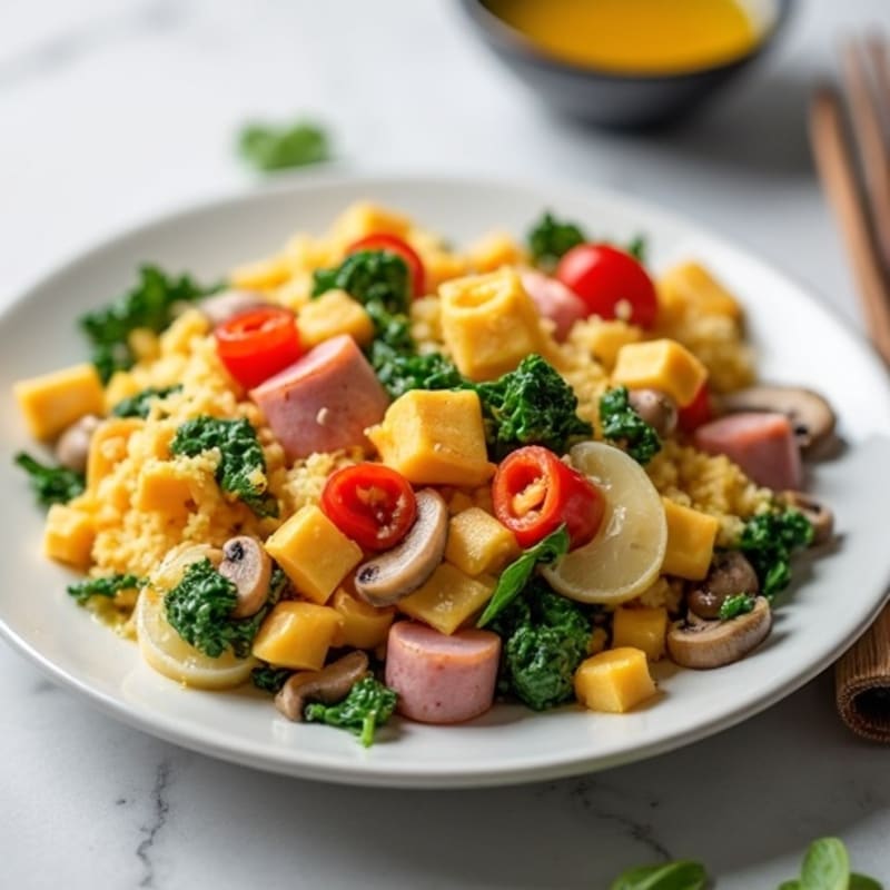 Hearty Ham and Veggie Scramble