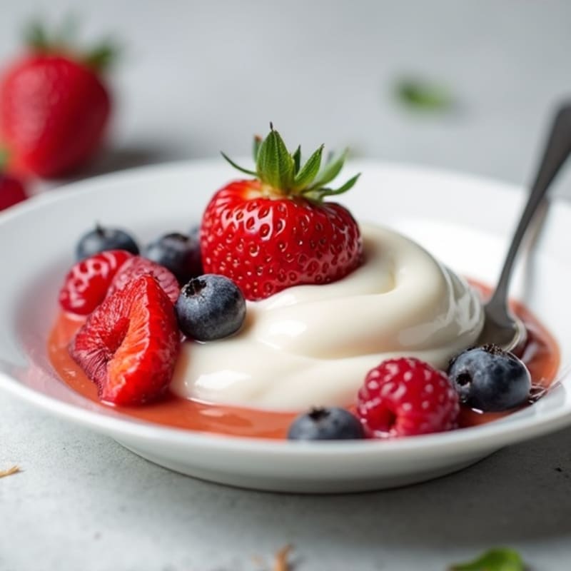 Silky Greek Yogurt Protein Pudding with Berries
