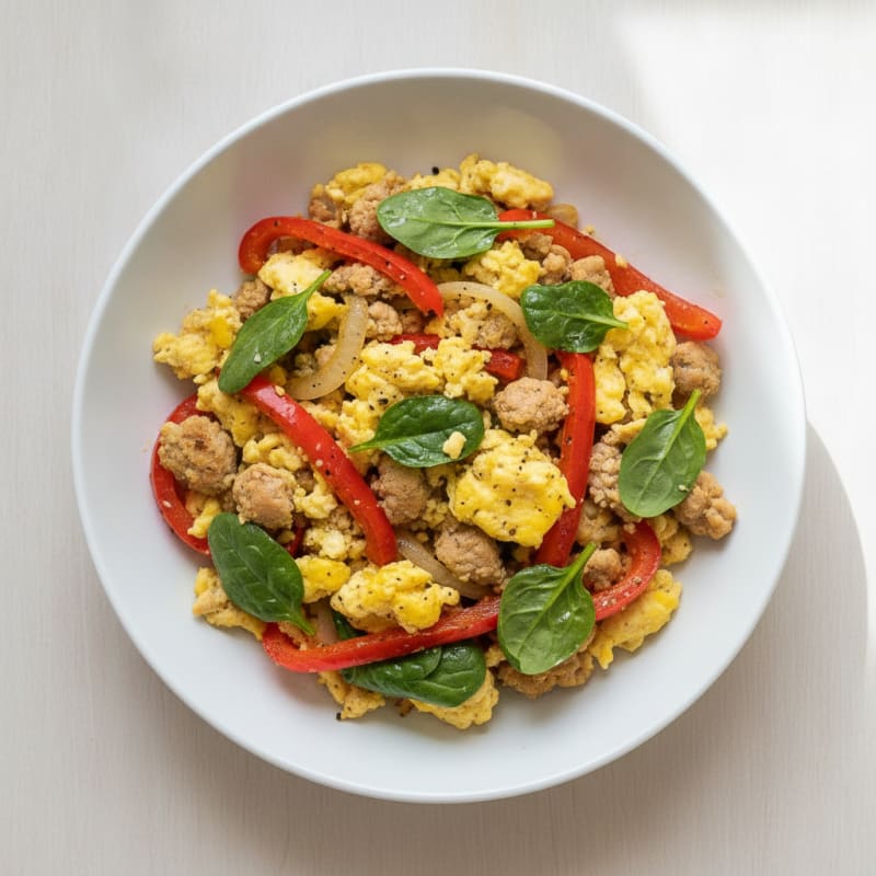 Turkey and Scrambled Egg Breakfast Bowl