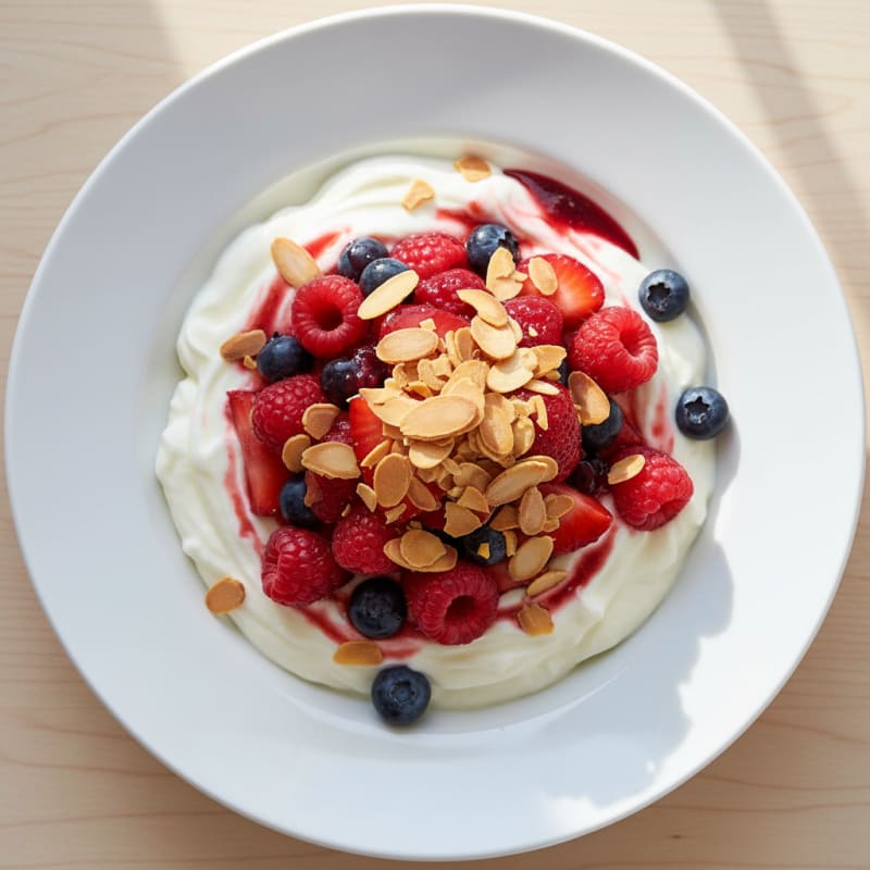 Creamy Vanilla Protein Yogurt with Mixed Berries