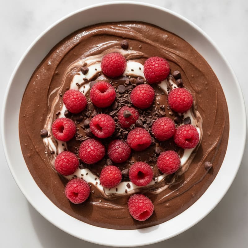 Silky Chocolate Protein Pudding with Berries