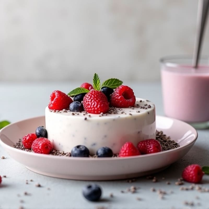 Silky Greek Yogurt Protein Pudding with Mixed Berries