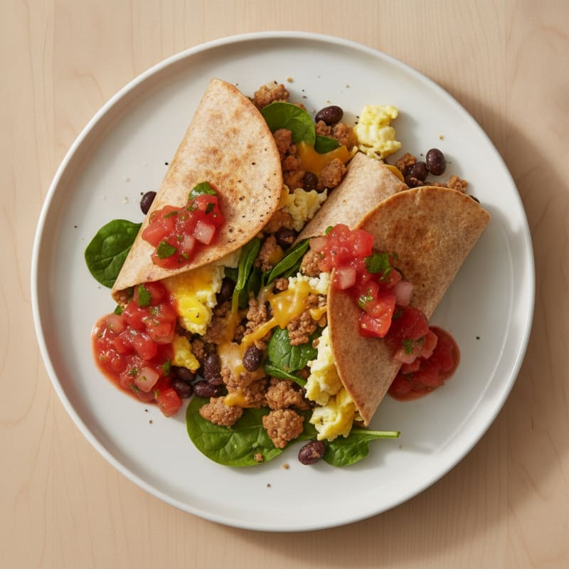 Loaded Breakfast Burrito with Salsa