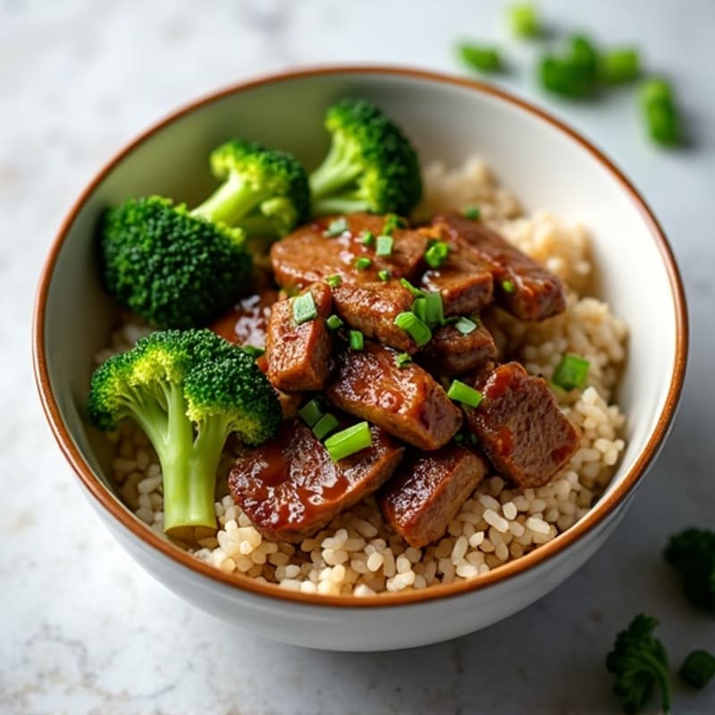 Ginger-Garlic Beef and Broccoli Rice Bowl