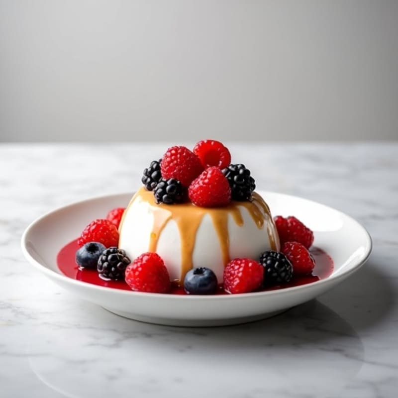 Greek Yogurt Protein Mousse with Mixed Berries