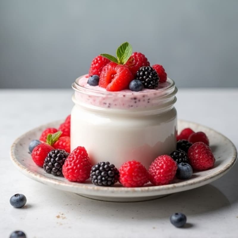 Creamy Greek Yogurt Protein Mousse with Mixed Berries