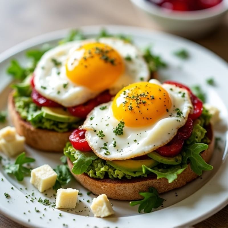 Avocado Toast with Jammy Eggs and Fresh Greens