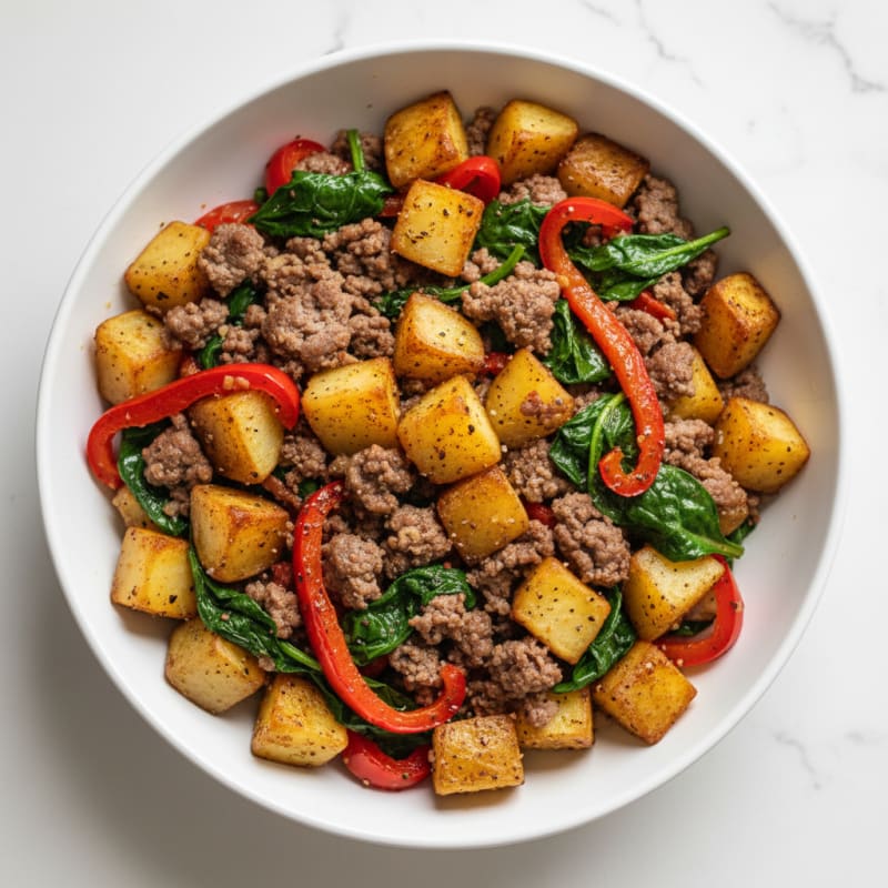 Crispy Ground Beef and Potato Bowl