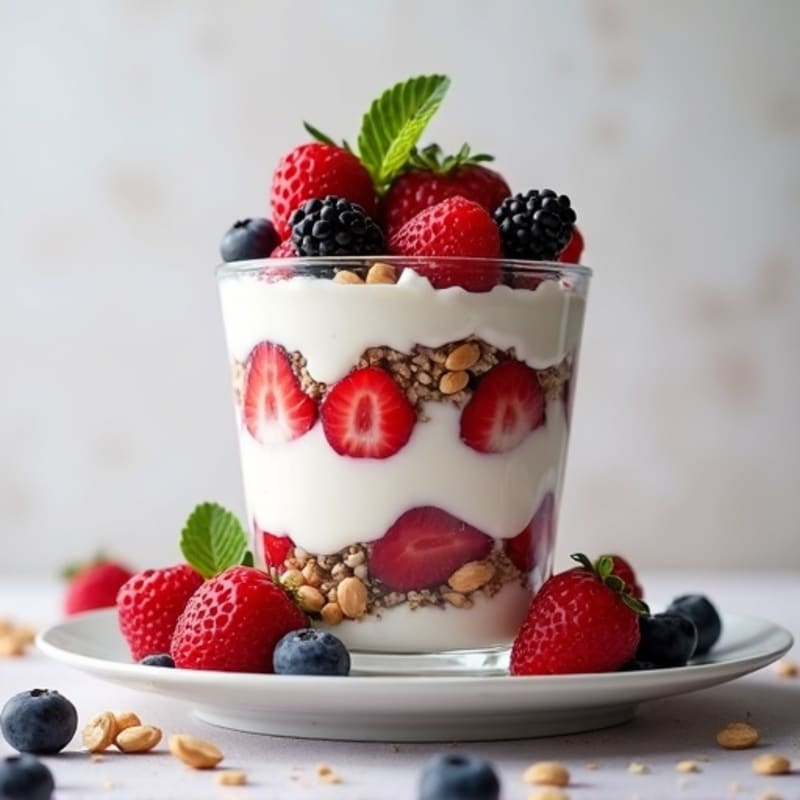 Creamy Greek Yogurt Protein Parfait with Mixed Berries