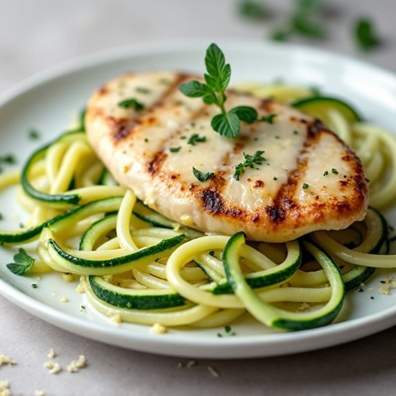 Silky Protein-Packed Chicken Alfredo with Zucchini Noodles