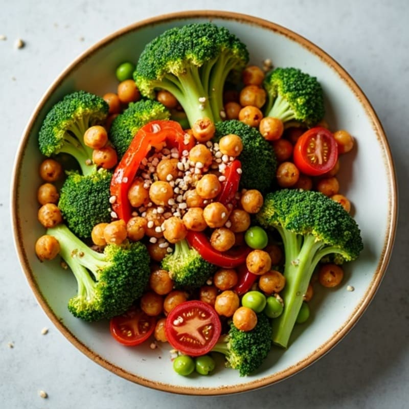 Crispy Chickpea and Roasted Broccoli Salad