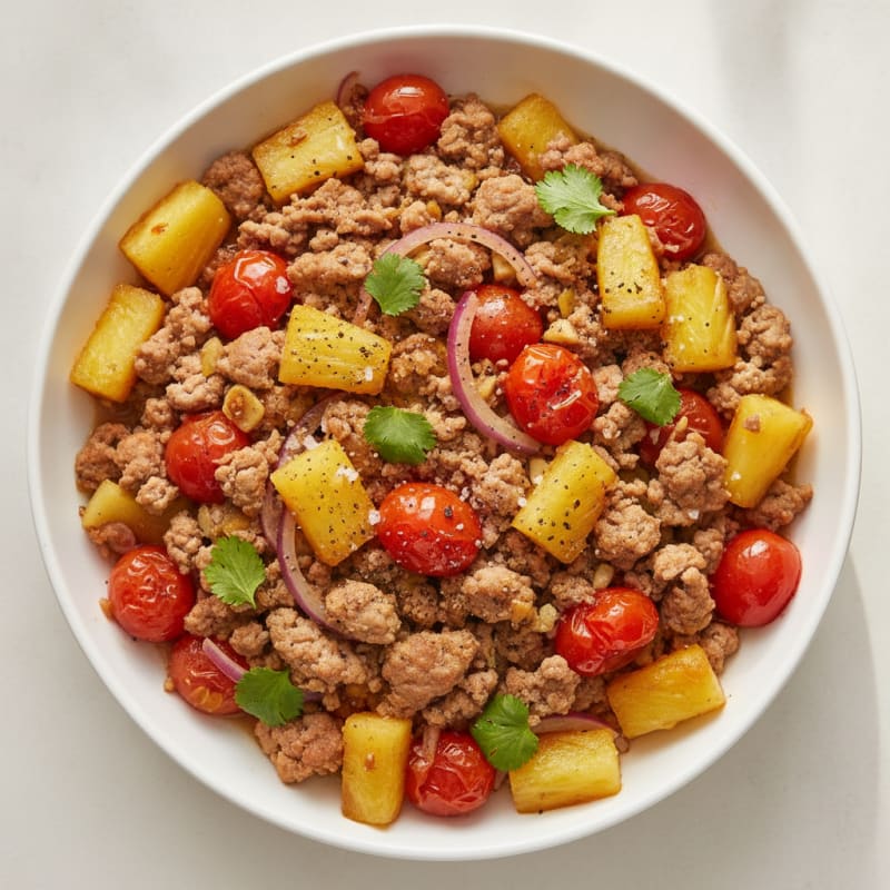 Ground Turkey with Tomatoes and Pineapple