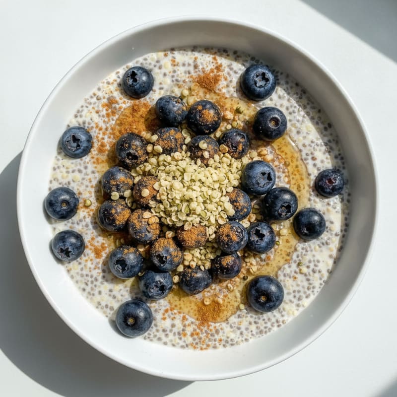 Blueberry Chia Seed Protein Pudding