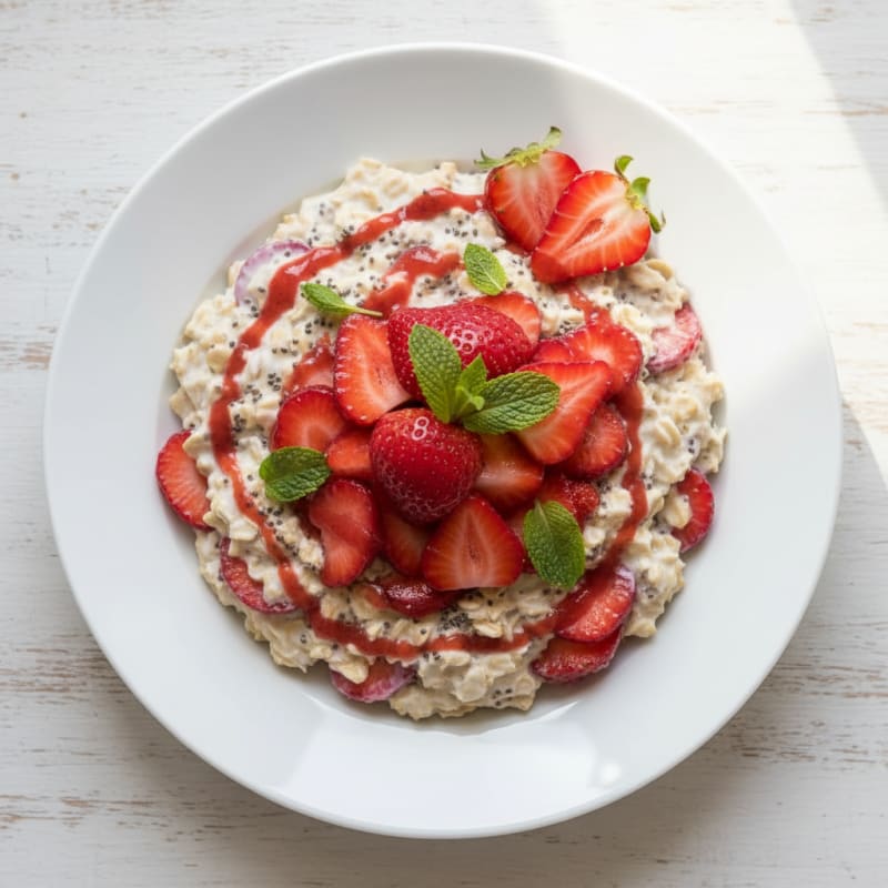 Creamy Strawberry Shortcake Overnight Oats