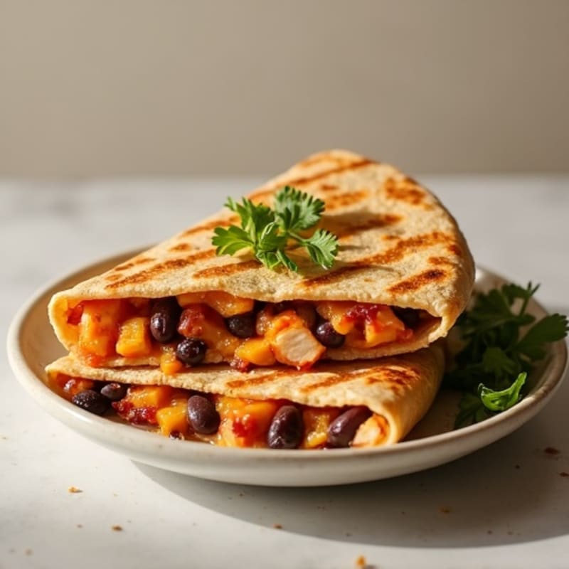 Smoky BBQ Chicken and Black Bean Quesadilla
