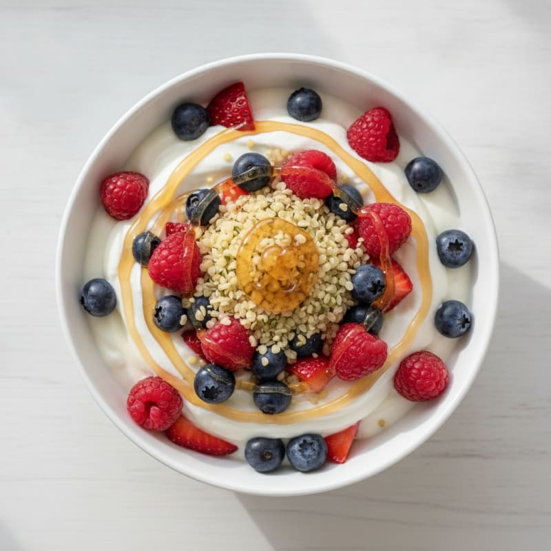 Greek Yogurt Protein Parfait with Mixed Berries