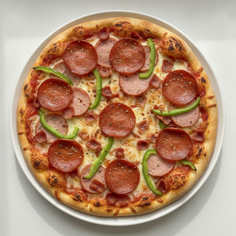 Salami Pepperoni Bacon Pizza