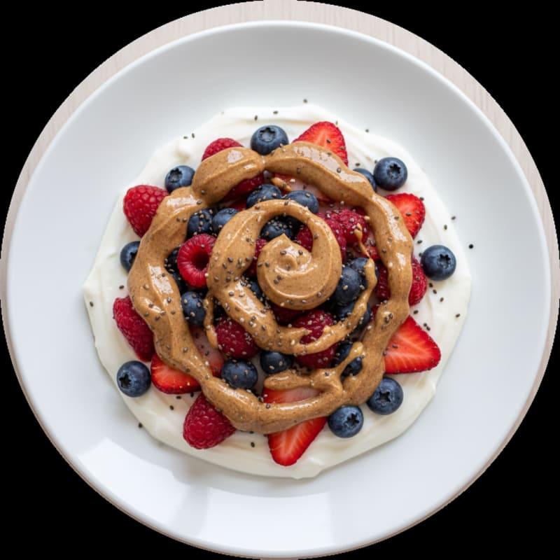 Creamy Greek Yogurt Parfait with Mixed Berries and Almond Butter