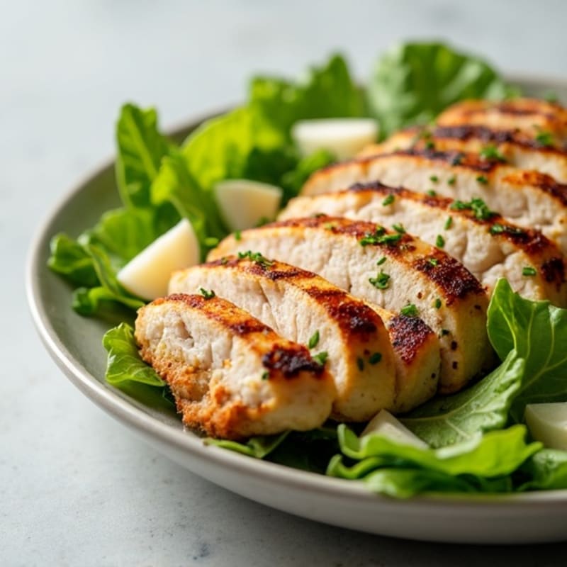 Crispy Romaine Grilled Chicken Caesar Salad