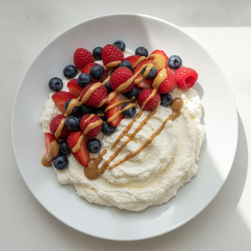 Silky Greek Yogurt Protein Mousse with Mixed Berries
