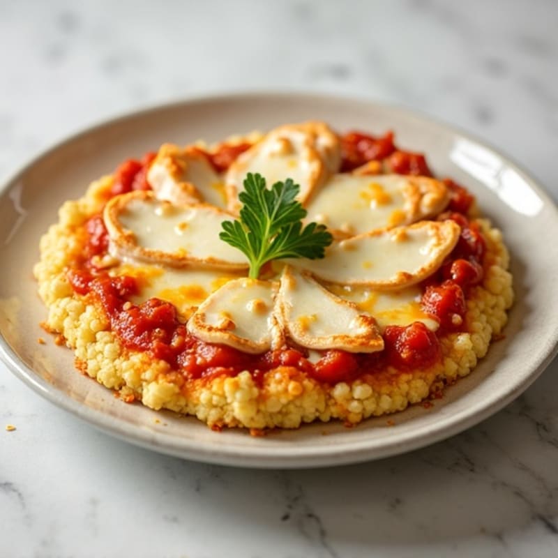 Crispy Cauliflower Crust Buffalo Chicken Pizza
