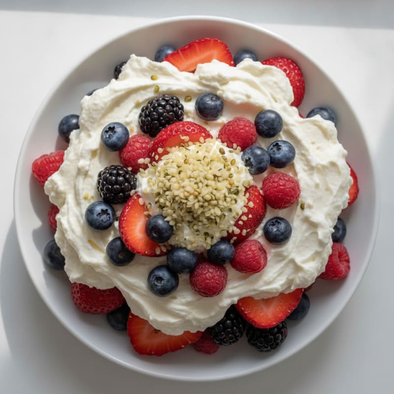Silky Greek Yogurt Protein Parfait with Mixed Berries