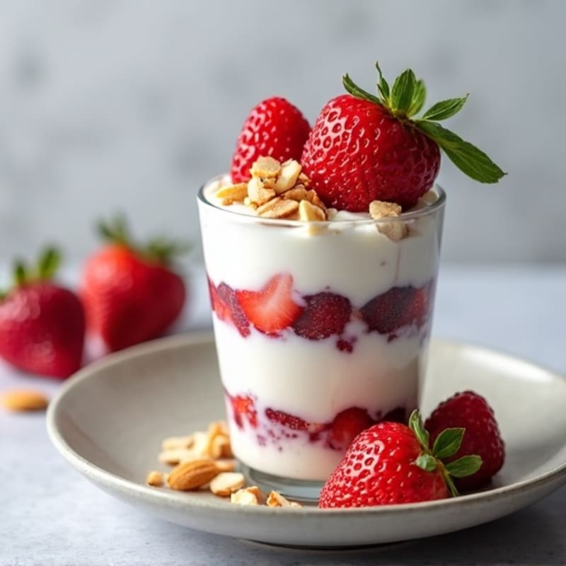 Greek Yogurt Protein Parfait with Mixed Berries and Almonds