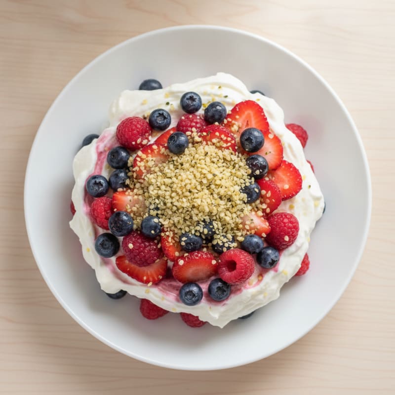 Silky Greek Yogurt Protein Pudding with Mixed Berries