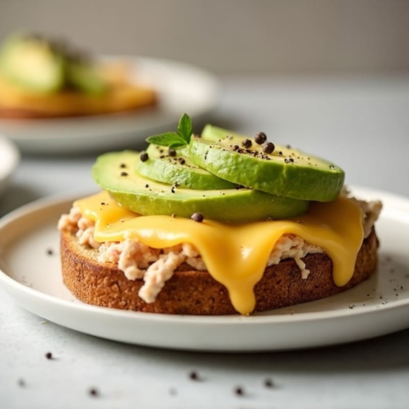 Open-Faced Cheesy Tuna Melt with Whole Grain Toast