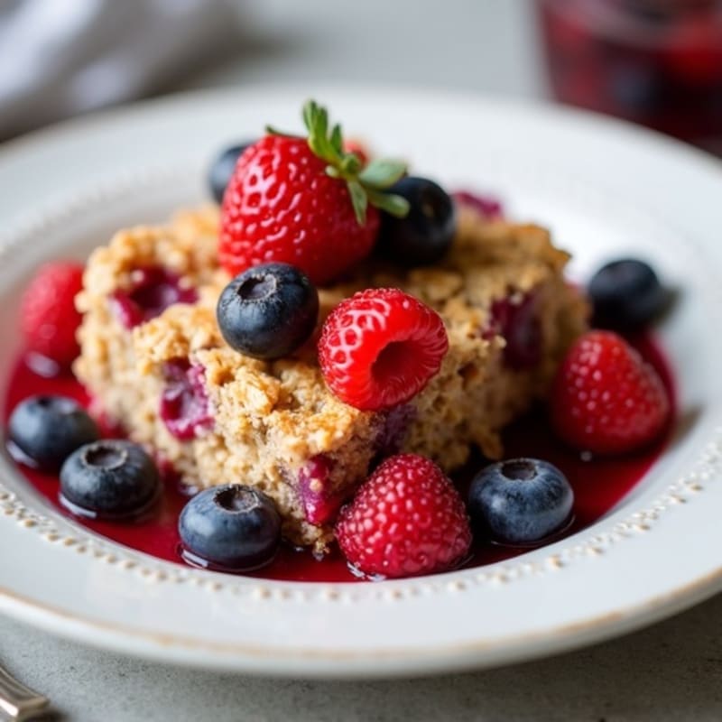 Protein-Packed Vanilla Berry Baked Oatmeal