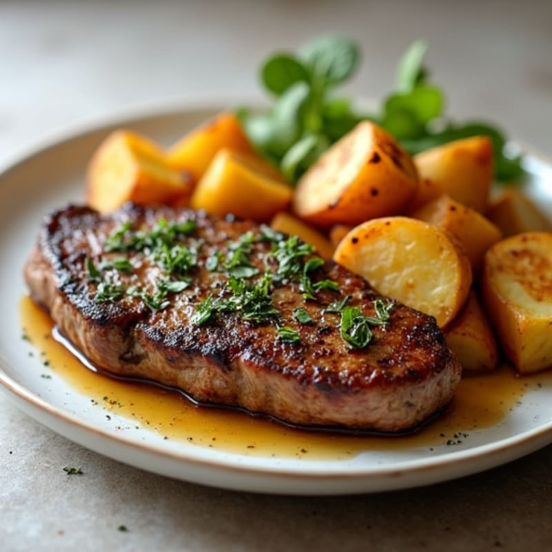 Herb-Garlic Butter Steak with Roasted Potatoes