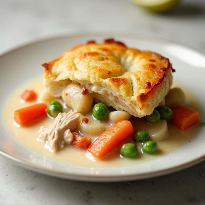Lightened-Up Creamy Chicken Pot Pie with Root Vegetables