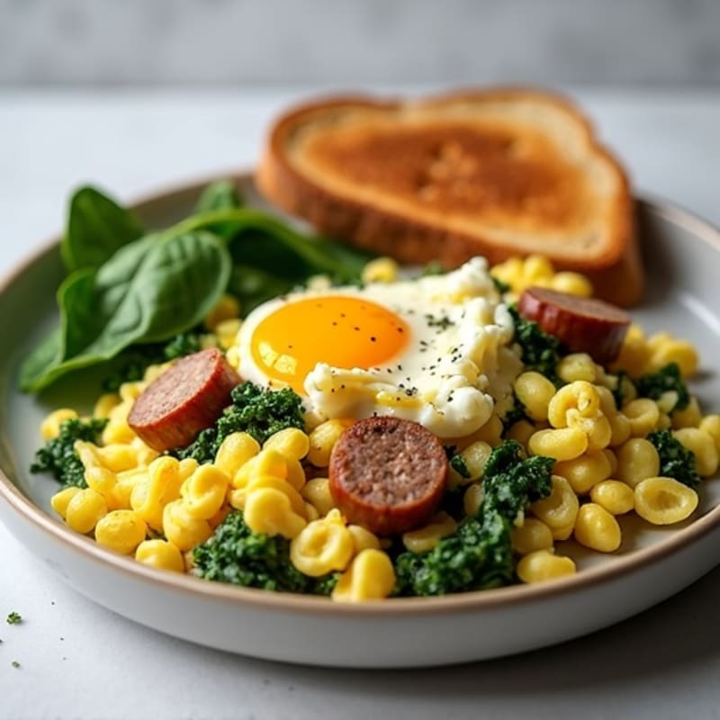Egg White and Turkey Sausage Scramble with Spinach