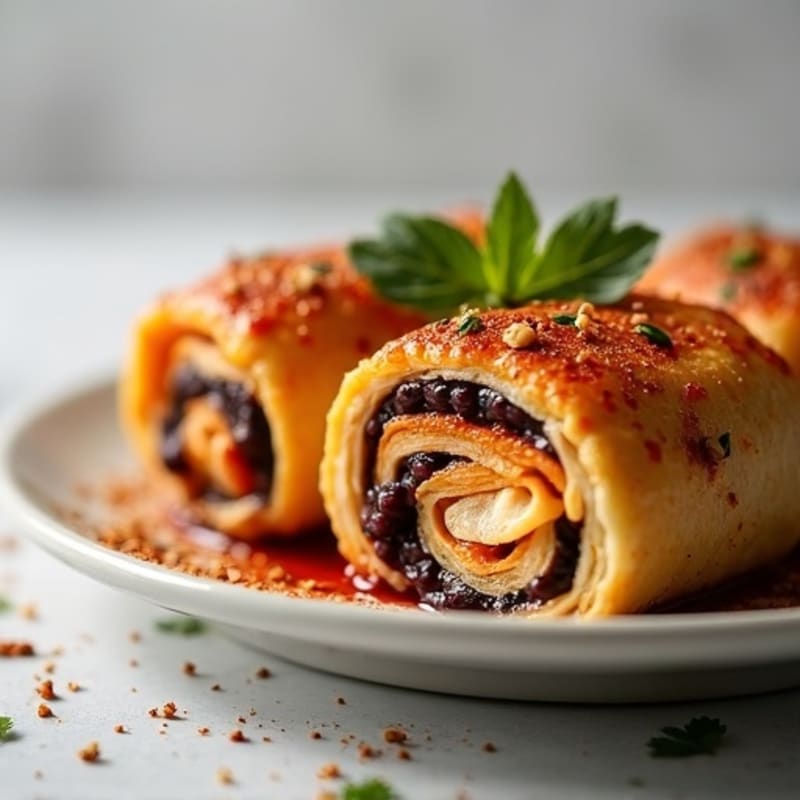 Chili-Spiced Chicken and Black Bean Baked Rolls