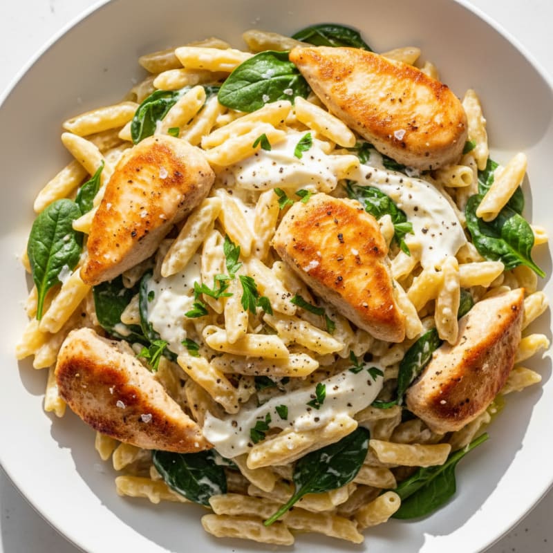 Garlic Parmesan Chicken Alfredo Pasta