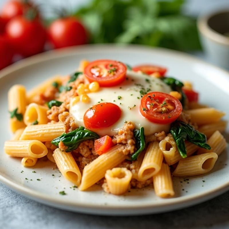 Lean Ground Turkey Cheesy Baked Pasta