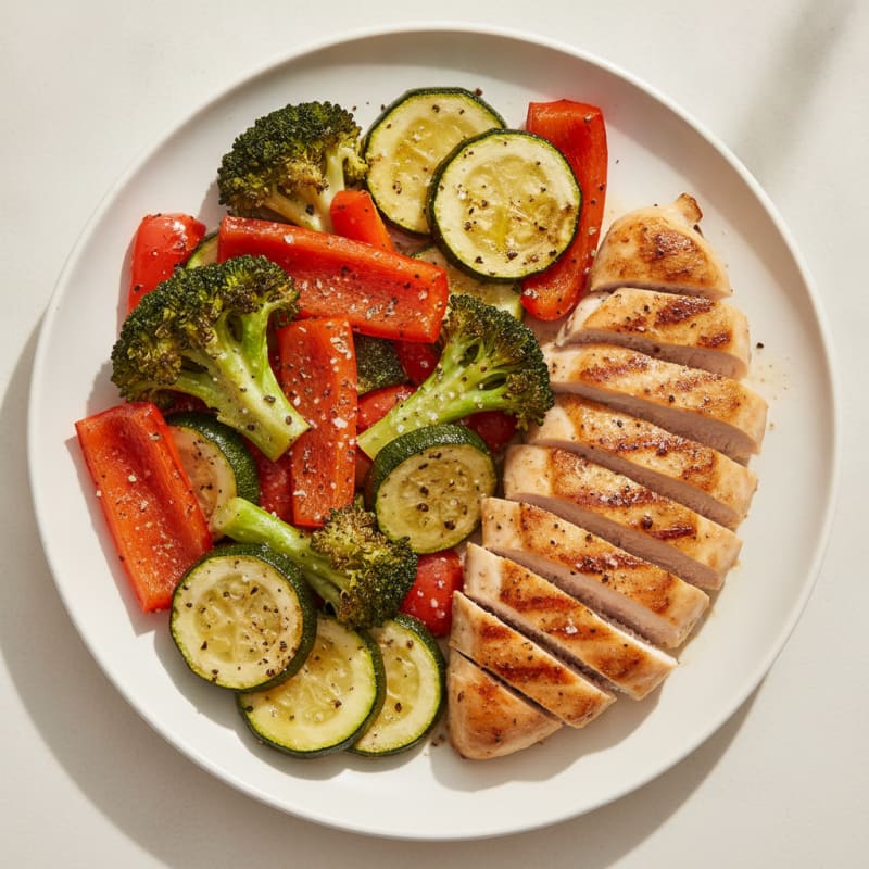 Pan-Seared Chicken with Roasted Vegetables
