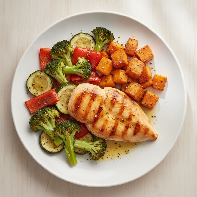 Pan-Seared Chicken with Roasted Vegetables