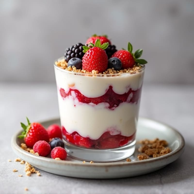Creamy Greek Yogurt Parfait with Mixed Berries and Almond Butter