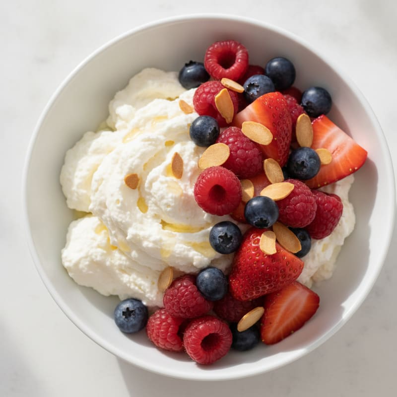 Greek Yogurt Protein Mousse with Fresh Berries