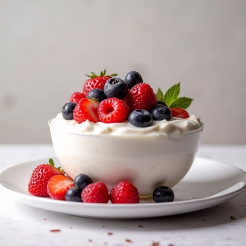 Silky Greek Yogurt Protein Pudding with Berries